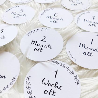 Baby-Monatskarten - zur Geburt Meilensteinkarten rund| PDF | digitaler Download - Image 2