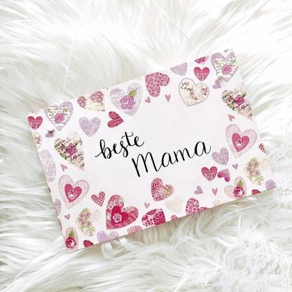 Holzschild - beste Mama (handgeschrieben)