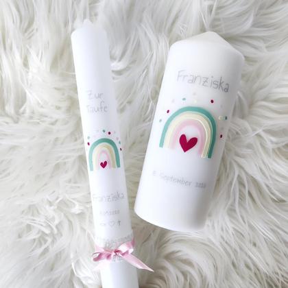 Taufkerzen 2er Set "Regenbogen"