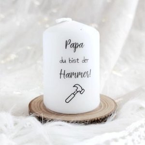 Kerze klein „Papa-Hammer“ – Geschenk Vater