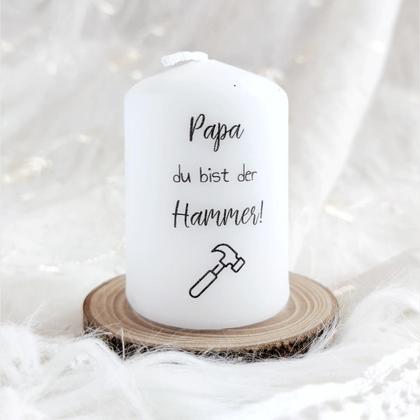 Kerze klein "Papa-Hammer" - Geschenk Vater