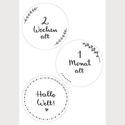 Baby-Monatskarten - zur Geburt Meilensteinkarten rund| PDF | digitaler Download - Image 3