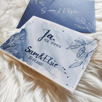 Hochzeitskarte - handgemaltes Aquarell - Image 2