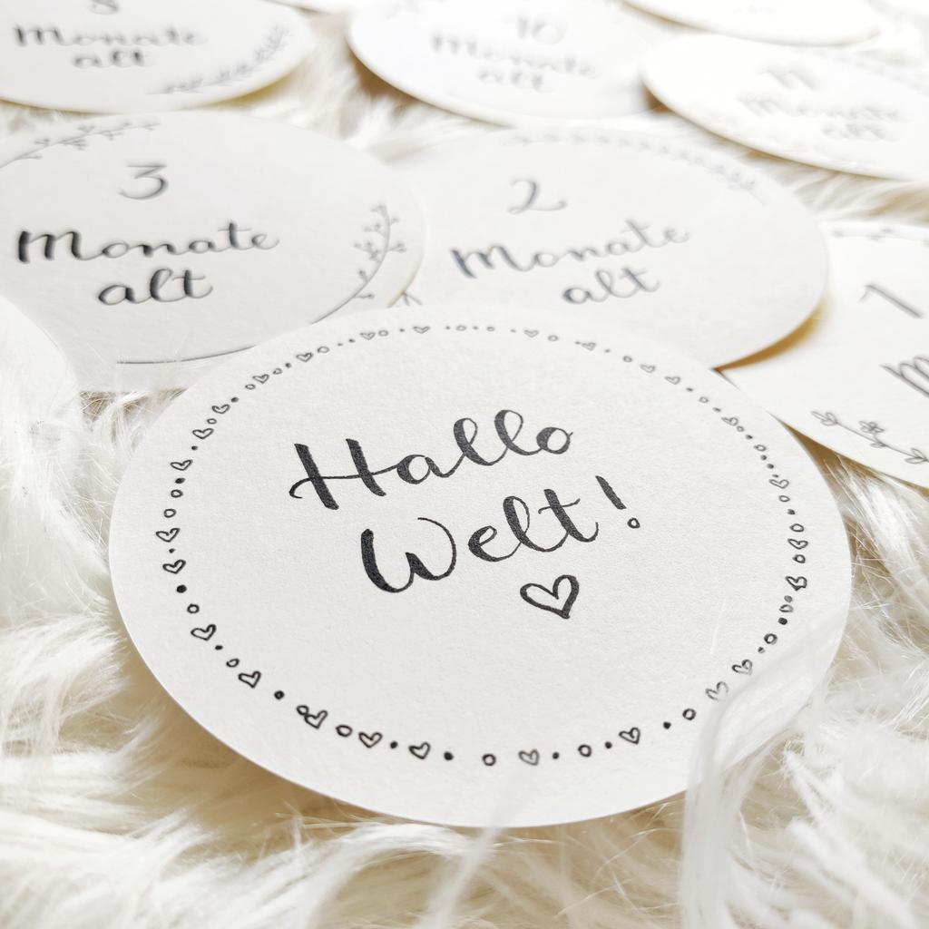 Baby-Monatskarten - zur Geburt Meilensteinkarten rund| PDF | digitaler Download - Image 4