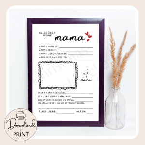 Muttertags-Geschenk | Ausfüllbild A4 | PDF | digital oder als Druck | auch Oma