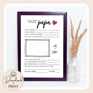 Vatertags-Geschenk | Ausfüllbild A4 | PDF | digital oder als Druck | auch Opa