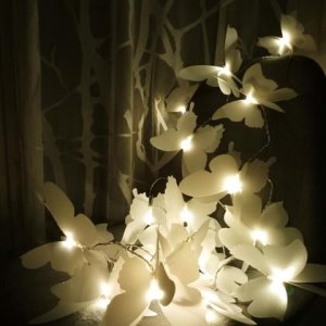 Lichterkette Butterfly weiß