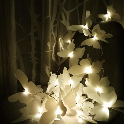 Lichterkette Butterfly weiß