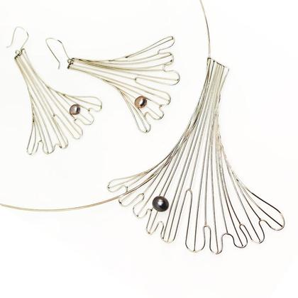 SETANGEBOT Ginkoschmuck aus Edelstahl