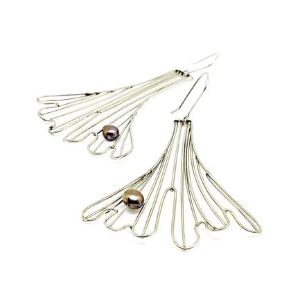 Ohrpendel Ginkoblatt aus Edelstahl medium - Image 3