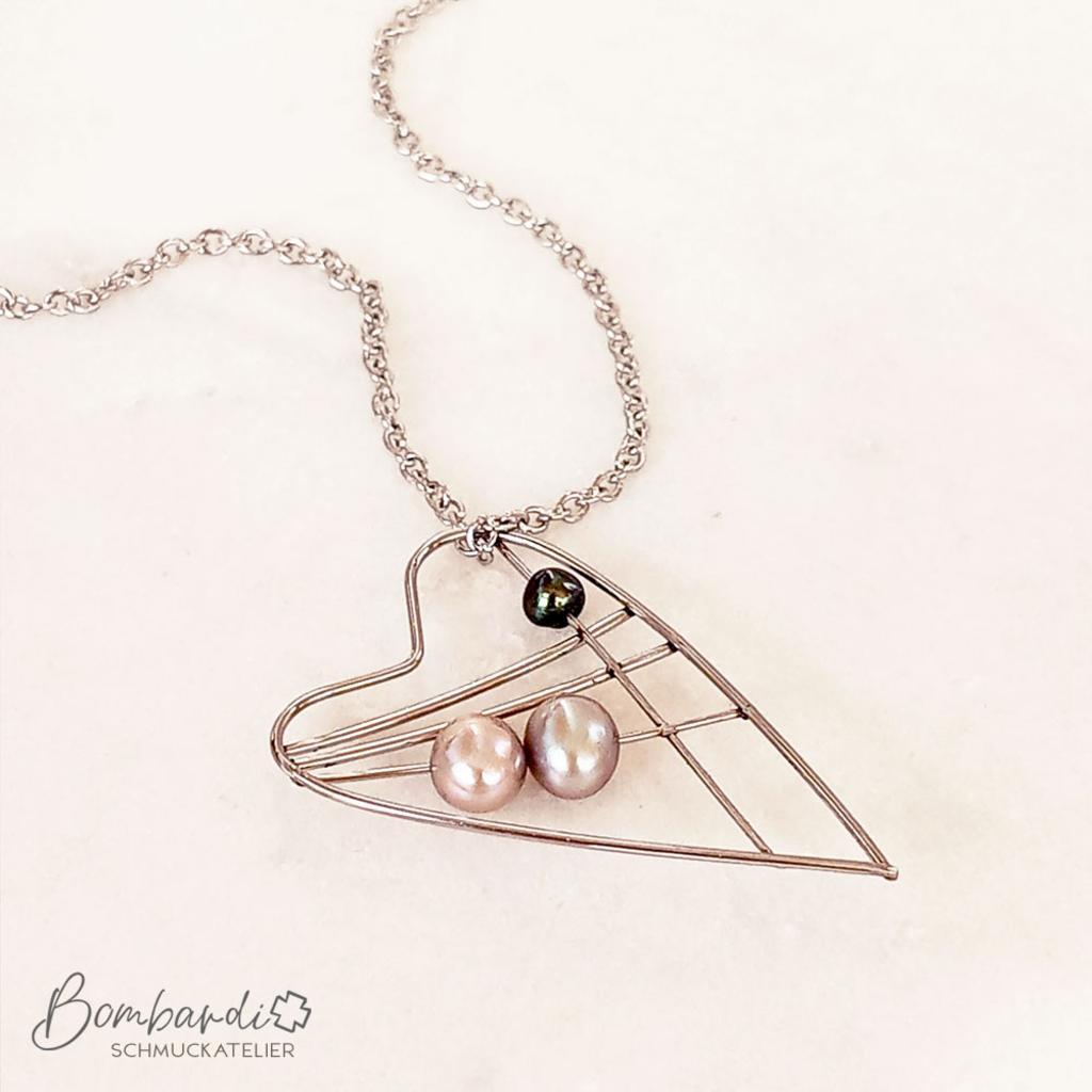 Herzanhänger mit 3 Perlen - Image 3