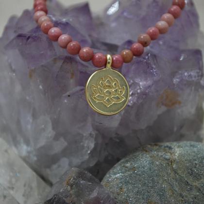 Rhodochrosit Armband mit Lotusanhänger - Image 3