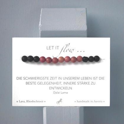 Lava Rhodochrosit  Armband  6mm