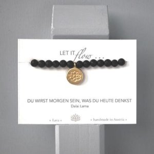 Lava Armband mit Lotusanhänger 6mm