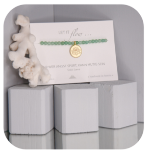 Aventurin Armband mit Lotusanhänger