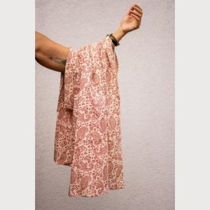 Musselin Schal – Paisley Red