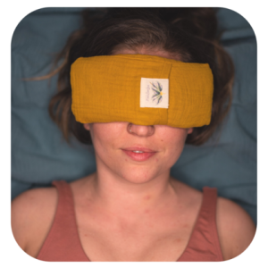 Augenkissen mit Bergkristallfüllung – Curry Yellow