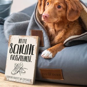 Holzschild „Hund+Schuhe“