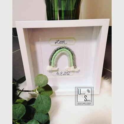 Bilderrahmen Regenbogen Makramee