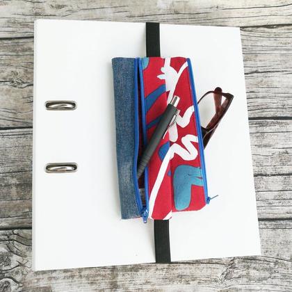 Doppel-Pennal Jeans-Rot gemustert - Image 2