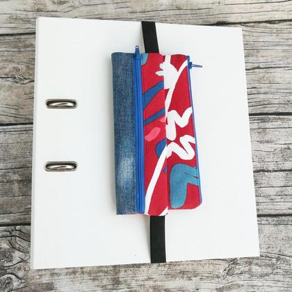 Doppel-Pennal Jeans-Rot gemustert - Image 4