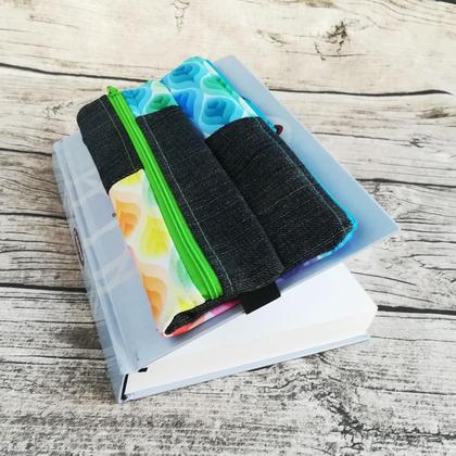 Doppel-Pennal Regenbogen grün/türkis