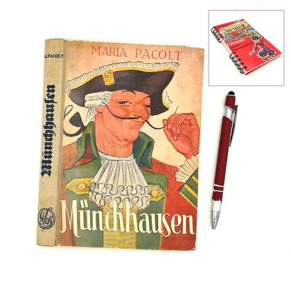 Notizbuch aus altem Buch "Münchhausen"