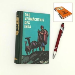 Notizbuch aus altem Buch „Vermächtnis des Inka“