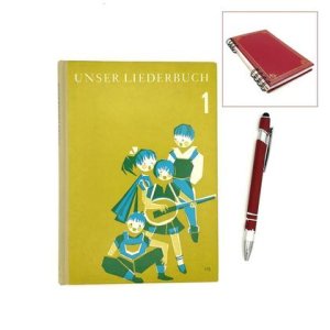 Notizbuch aus altem Schulbuch „Liederbuch“