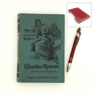 Notizbuch aus altem Buch „Künstlerroman“