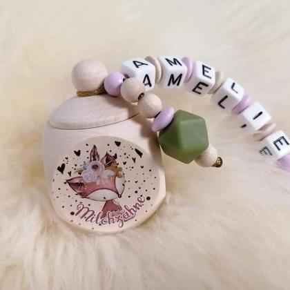 Milchzahndose mit Name (Waldtiere)