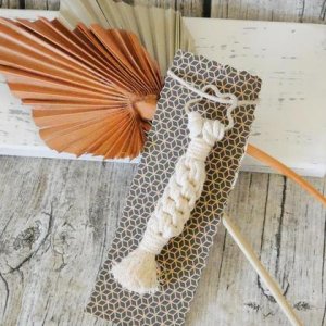 Makramee Schlüsselanhänger „weiss Schlüsselring“