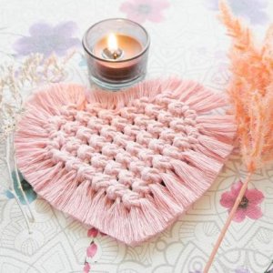 Makramee Herz Untersetzer