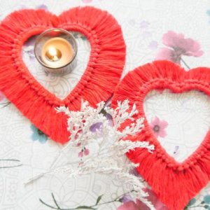 Makramee Herz Wandbehang