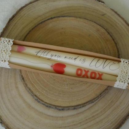 Kerze mit Spruch weiß lang