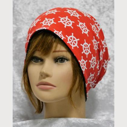 Wendehaube rot mit weißen Steuerrädern