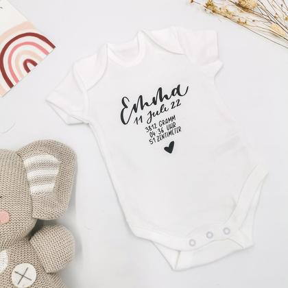 personalisierbarer Babybody zur Geburt