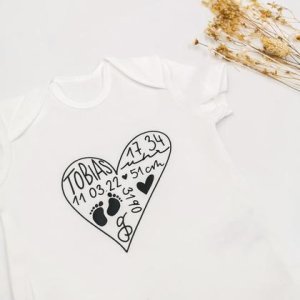 personalisierbarer Babybody zur Geburt