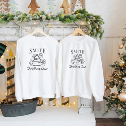 Personalisierte Familienpullover für Weihnachten