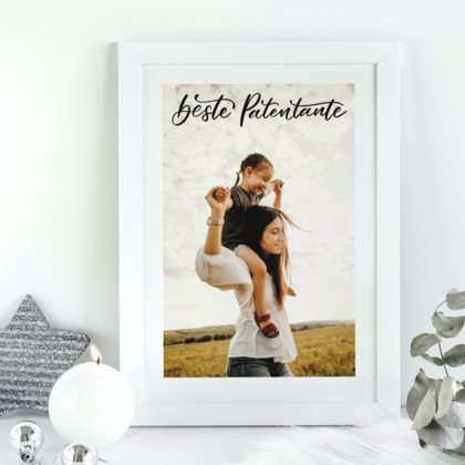 Poster für Paten - Lieblingsfoto personalisierbar mit Handschrift