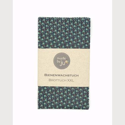 XXL- BROTTUCH (Bienenwachstuch) - STREUBLUMEN BLAU/ROT