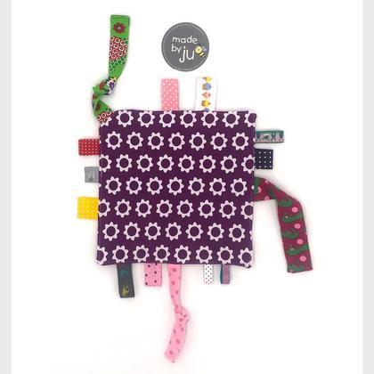 SPIELTUCH (mit KNISTERTEIL und vielen ETIKETTEN) - Blumen retro - Image 2