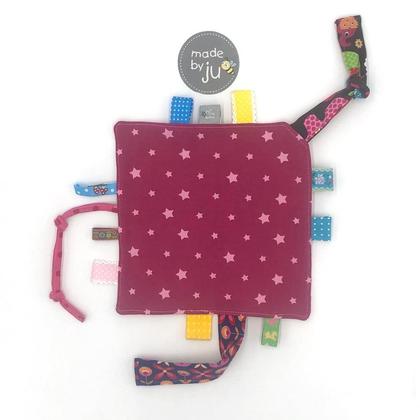 SPIELTUCH (mit KNISTERTEIL und vielen ETIKETTEN) - Sterne/Punkte rosa - Image 2