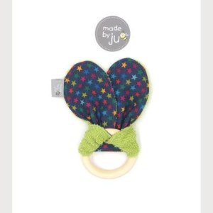 GREIFRING (mit KNISTEROHR) – Sterne bunt/dunkelblau