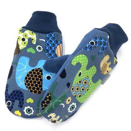 FÄUSTLINGE ELEFANTEN blau - Größe wählbar (warm gefüttert)