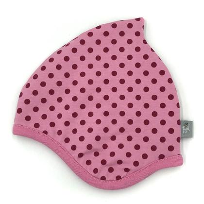 SET WINTER- HAUBE + LOOPSCHAL - PUNKTE ROSA (Größe wählbar) - Image 2