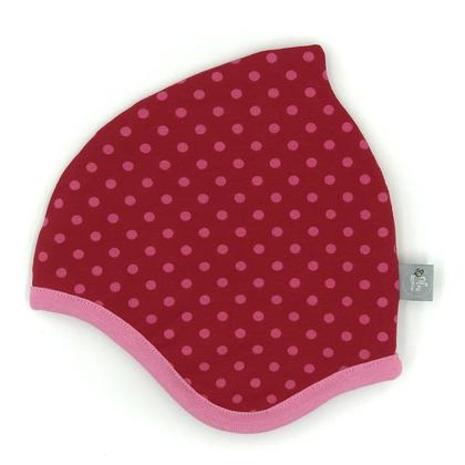 SET WINTER- HAUBE + LOOPSCHAL - PUNKTE DUNKELPINK (Größe wählbar) - Image 2