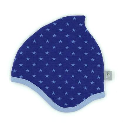 SET WINTER- HAUBE + LOOPSCHAL - STERNE mittelblau (Größe wählbar) - Image 2