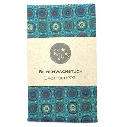 XXL- BROTTUCH (Bienenwachstuch) - KREISE türkis