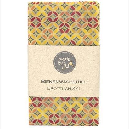 XXL- BROTTUCH (Bienenwachstuch) -  MUSTER GELB/CREME/ROSA